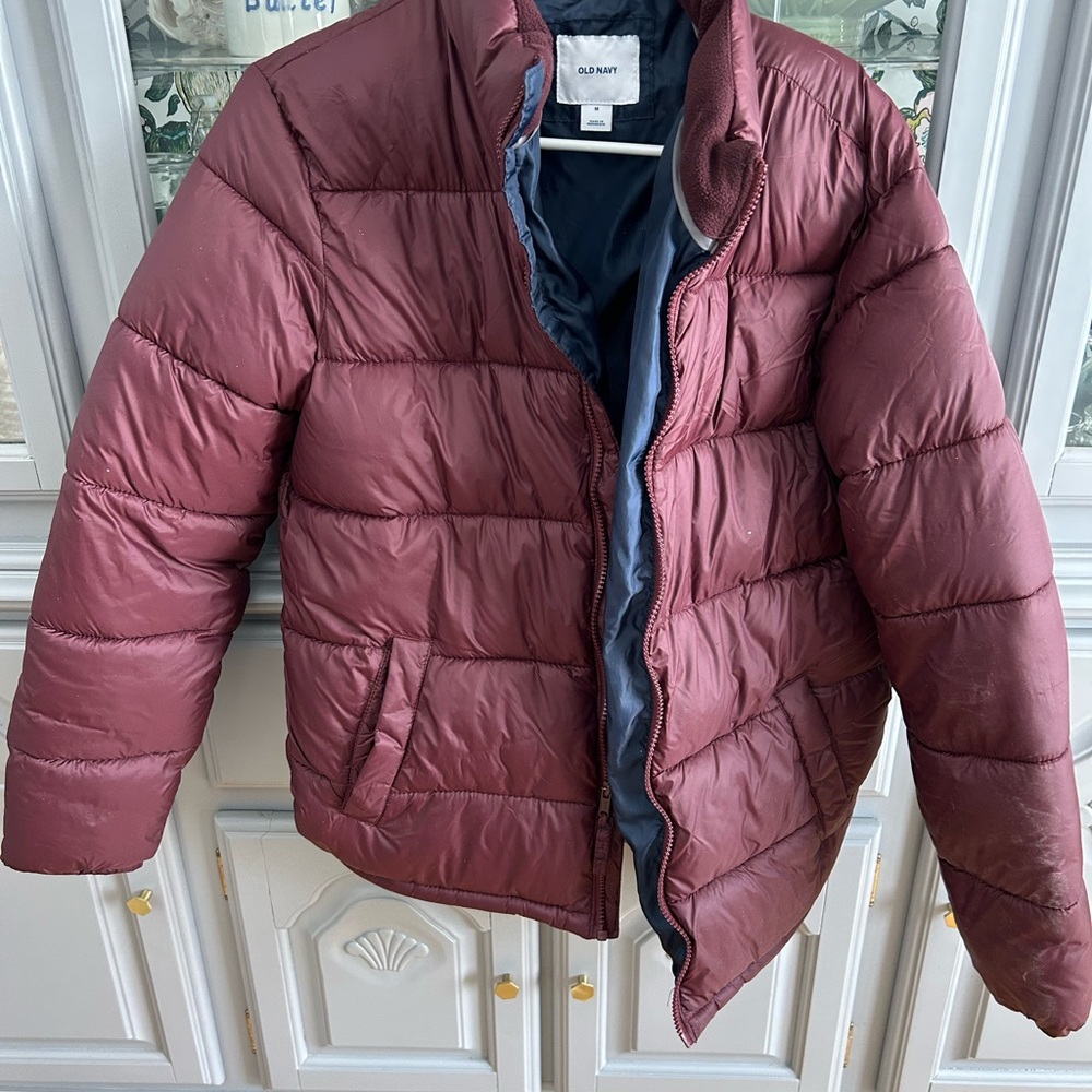 Old Navy Burgundy Puffer Jacket